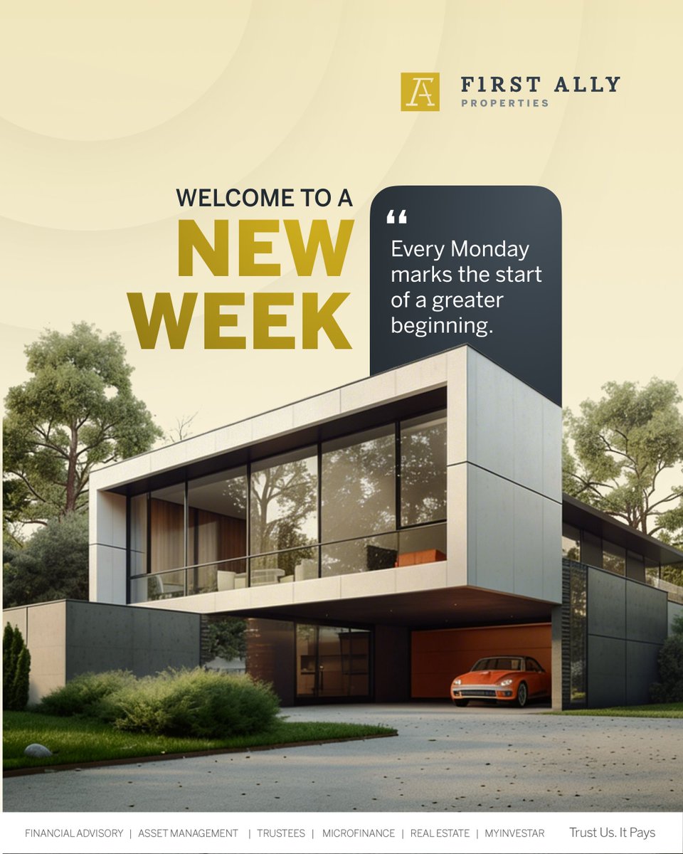 FA_Properties's tweet photo. A new week, a new chance to move closer to your goals. Leave last week behind and step into this one with focus, drive, and a winning mindset.

Here’s to greater wins this week and beyond. ​

#FirstAllyproperties #Realestate #Facilitymanagment #NewWeek​ #NewGoals https://t.co/Md3GaRfsfs