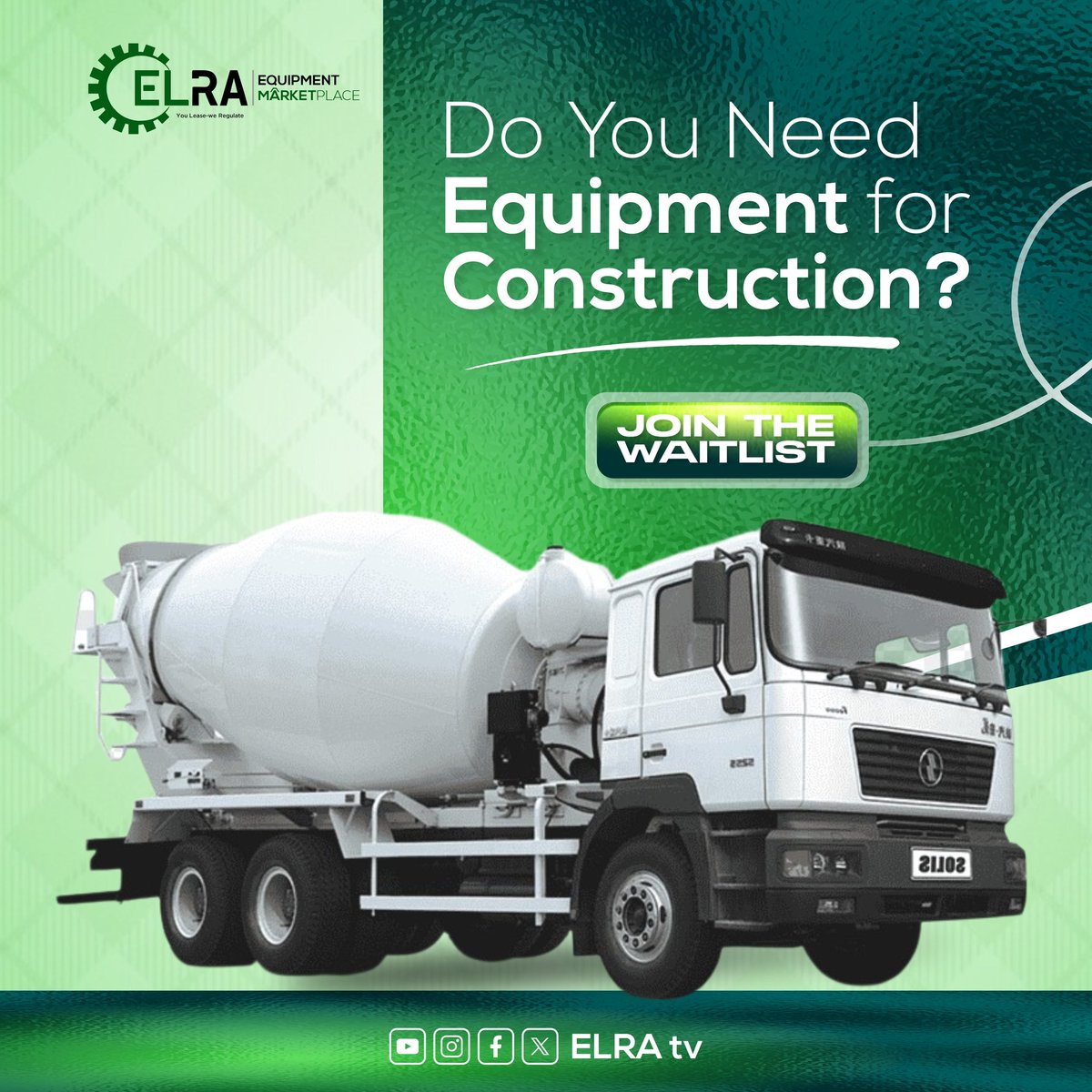 ELRA_tv's tweet photo. Building something big? 
Get the equipment you need without slowing down your cash flow.
With ELRA Marketplace, accessing construction equipment is faster and built around your business needs.
No heavy upfront costs
 Join the waitlist and start building smarter.
#ELRAMarketplace https://t.co/VaCACYrno6