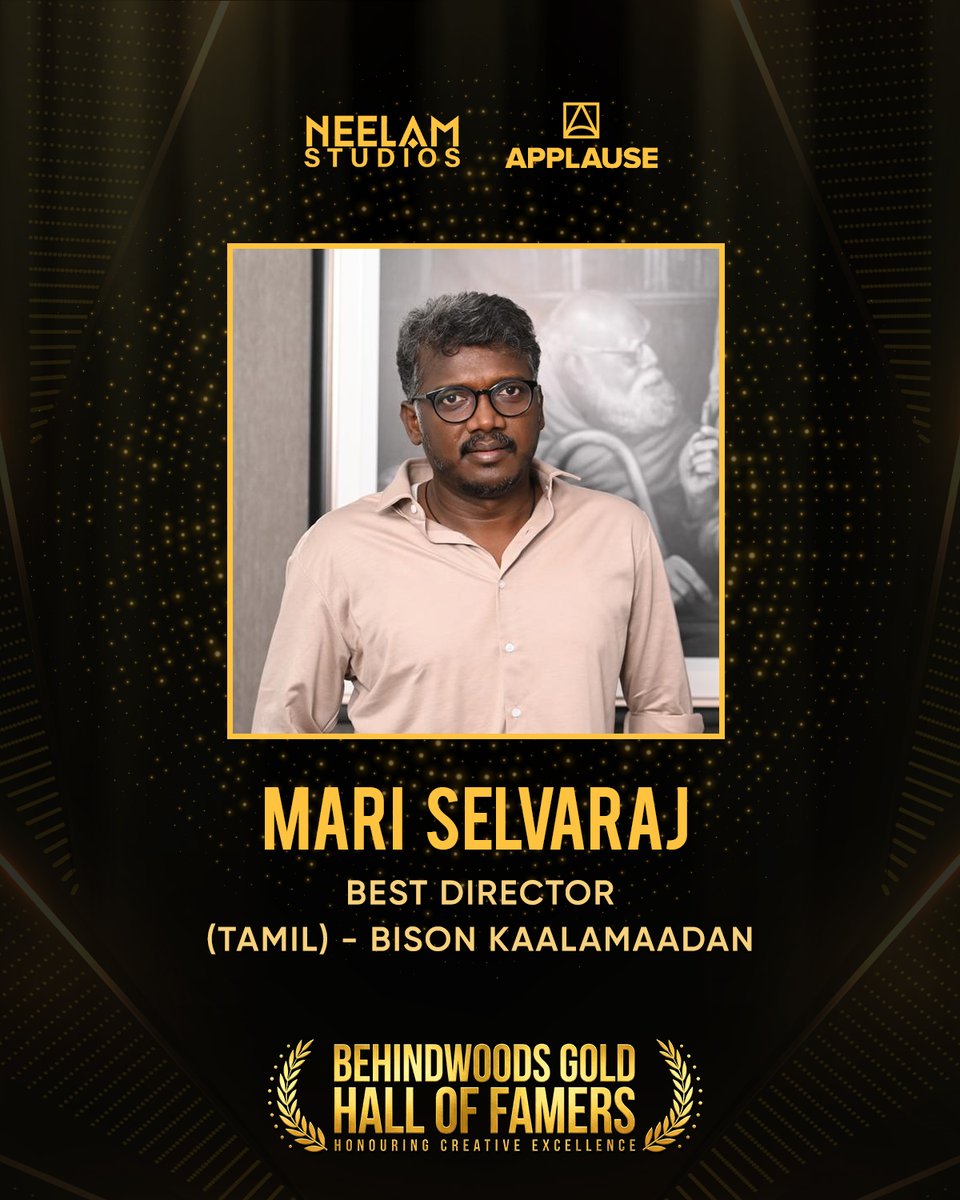 NeelamStudios_'s tweet photo. Team #BisonKaalamaadan roaring with pride at the #BehindwoodsGoldHallOfFame π¦¬
@Netflix_INSouth @applausesocial #SameerNair @deepaksegal @mari_selvaraj @beemji @Tisaditi #DhruvVikram @anupamahere @PasupathyMasi @LalDirector #AmeerSultan @rajisha_vijayan #AnuragArora @Ezhil_DOP https://t.co/oblzGwLE6Q