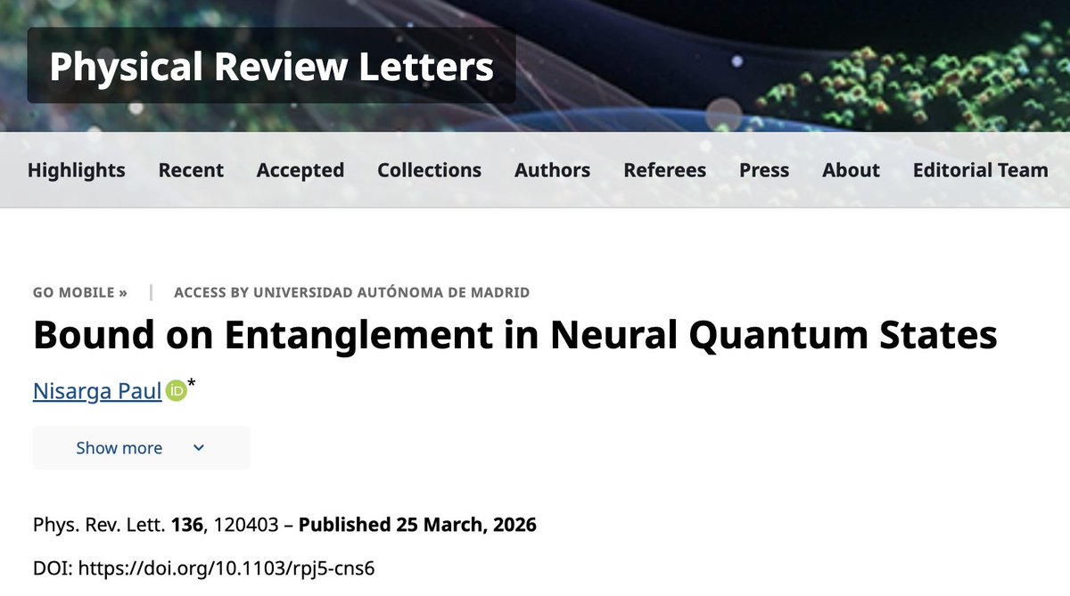 A fundamental limit on what neural quantum states can represent

Quantum many-body physics faces an irreducible challenge: the Hilbert space grows exponentially with system size. Variational wave functions are the practical workaround—but their reach is constrained. Matrix