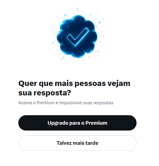 Este pequeno pop-up, que surge depois de uma resposta na X, resume bastante o que as redes sociais se tornaram nos últimos anos 🤷‍♂️