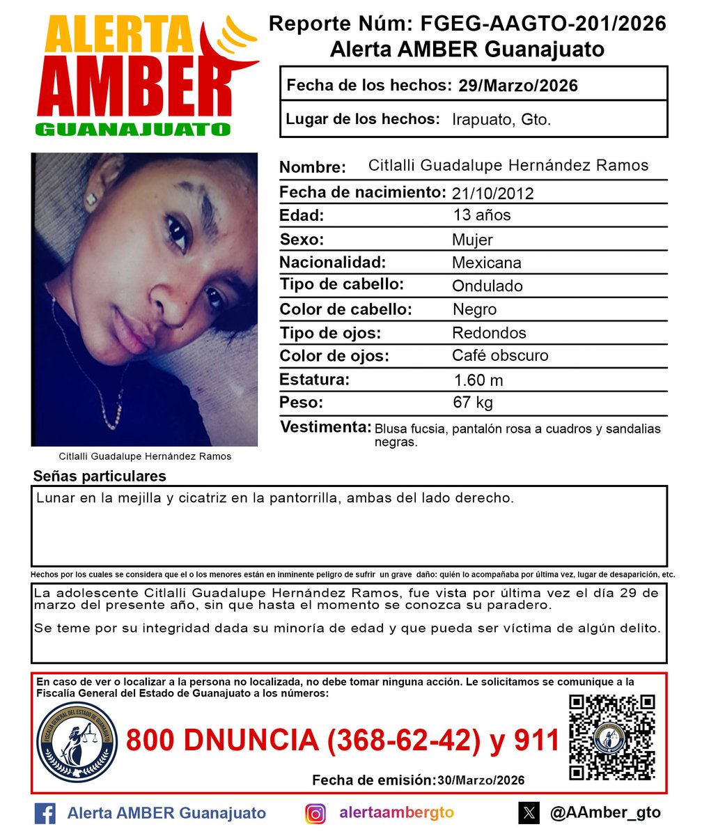 Alerta AMBER GTO. tweet media