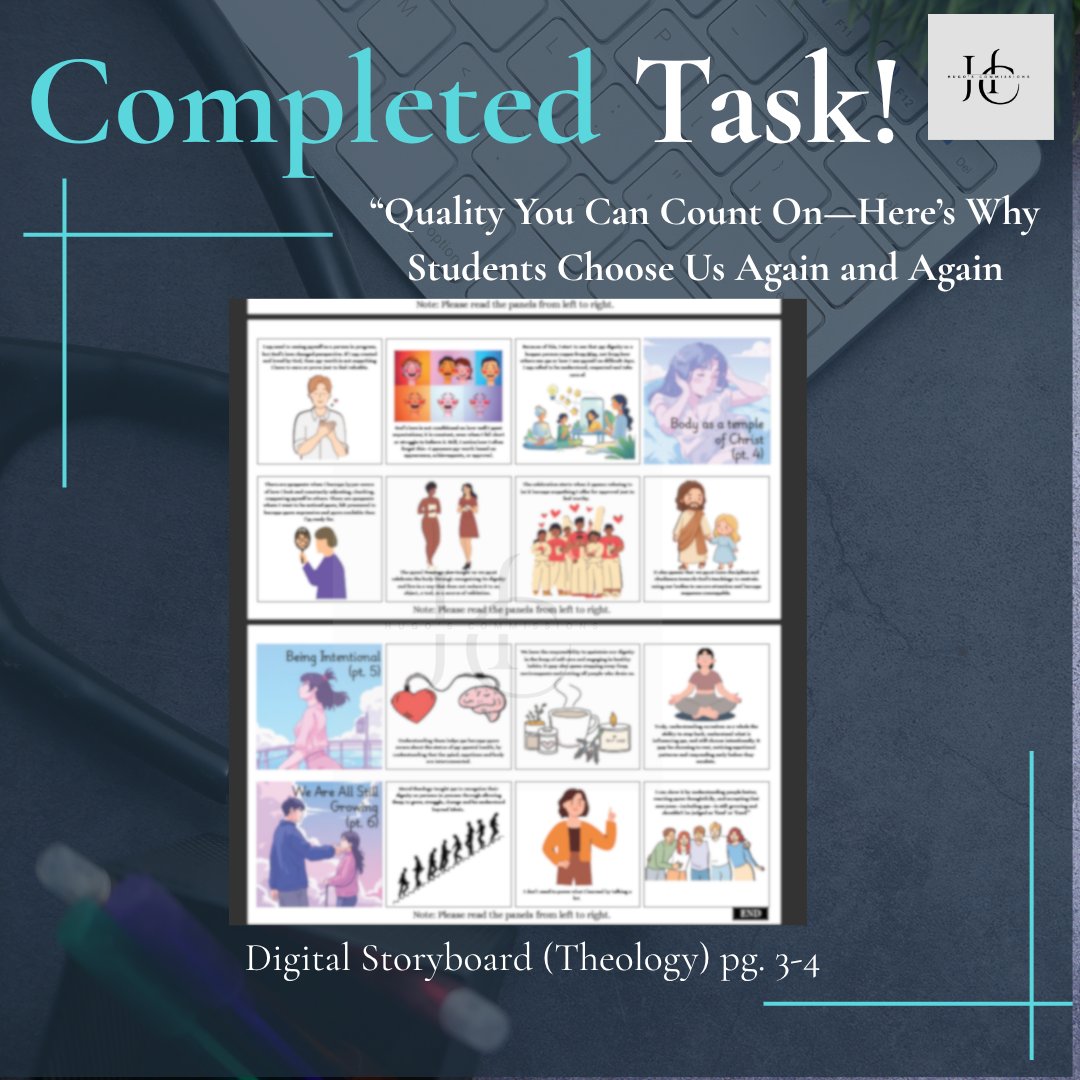 FromHSolutions's tweet photo. Another happy client 😊

Just delivered a digital storyboard entitled "The Self I Almost Replaced". This is for my client’s midterm exam, so I really poured in both writing and creative juices to make sure it’s engaging and emotionally appealing across all ages.

The content centers on Moral Theology particularly identity, freedom, self-worth, and human dignity, and I made sure these ideas were presented in a way that’s easy to follow and emotionally appeals. It contains subparts such as The Illusion of Choice, I don't have to earn being me, Body as a temple of Christ, Being Intentional and We are all still growing up. 

Now waiting for the client’s feedback.

More works: #HSolutions

tags: creative writing storytelling scriptwriting screenwriting playwriting poetry writing prose writing flash fiction short story writing novel writing creative nonfiction personal essay memoir writing narrative writing descriptive writing expressive writing imaginative writing world building character creation character development plot development story structure narrative arc conflict development dialogue writing monologue writing scene writing storytelling techniques visual storytelling digital storytelling multimedia storytelling content creation copywriting caption writing blog writing feature writing editorial writing journal writing creative journaling idea generation brainstorming concept development mood board concept art art direction visual design graphic design illustration digital art sketching doodle art typography layout design composition color theory visual composition branding creative direction campaign concept advertising concept marketing content social media content creative strategy storytelling for brands content ideation content planning storyboarding storyboard design video scripting video editing film making photography photo composition photo editing creative photography aesthetic curation styling set design production design motion graphics animation animation design creative media visual communication media production audio storytelling podcast scripting sound design music composition lyric writing performance art spoken word creative presentation portfolio building portfolio curation creative portfolio project development creative projects design thinking creative problem solving innovation concept pitching pitch deck presentation creative brief creative process workflow planning time management for creatives creative discipline skill development artistic expression experimentation iteration refinement editing polishing final output showcase exhibition content publishing audience engagement creative identity personal branding brand storytelling influencer content digital presence online portfolio client work commissions freelance creative services psychology lf commissioner client commstwt academic commissions