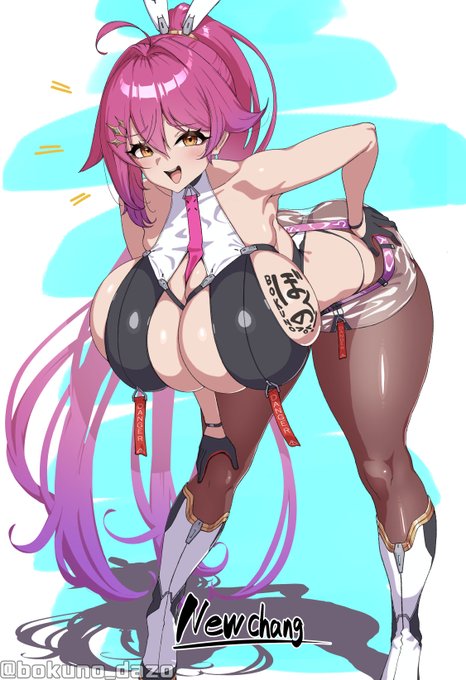 LKさま(@_LK_00_)のニューちゃんを描かせていただきました。メスガキかわいい。 