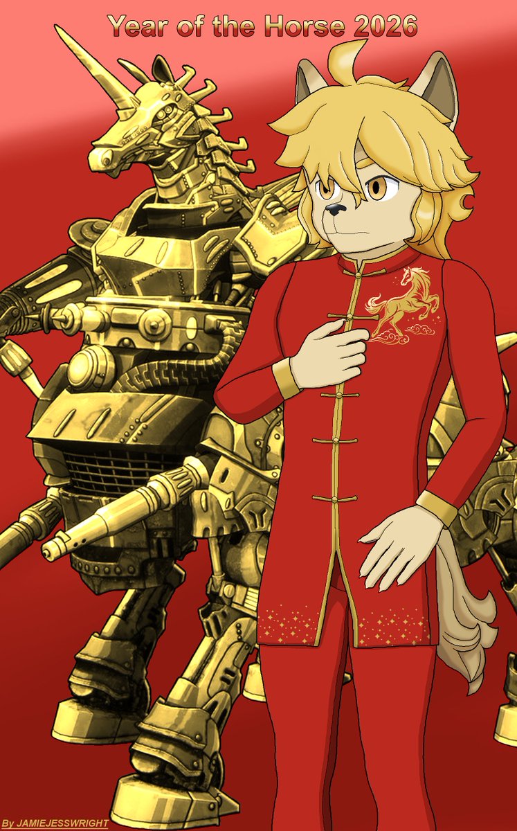 A bit of a late posting to celebrate 'The Year of the Horse' with Ash from #戦場のフーガ #FugaMelodiesofSteel #戦場のフーガ3 #FugaMelodiesofSteel3