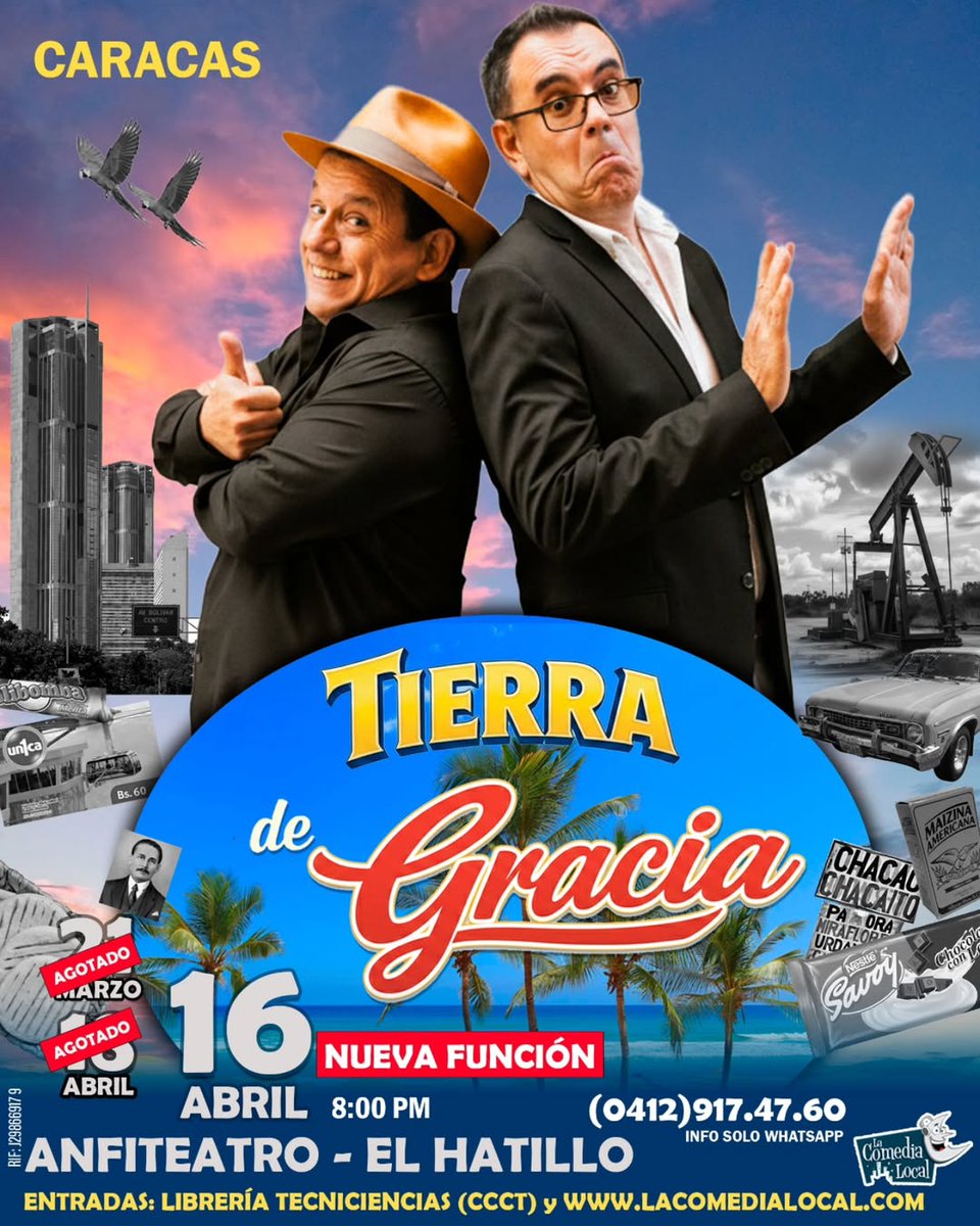 emilioloveraof's tweet photo. Abrimos la tercera fecha en CARACAS.

16 abril
Anfiteatro El Hatillo

Entradas en https://t.co/m3YF6epIax https://t.co/EHnFBx9Lkh