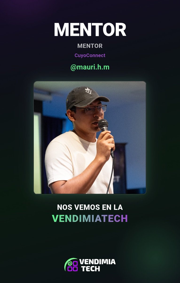 La semana pasada tuve la oportunidad de ser mentor y dar unos talleres en la <a href="/VendimiaTech/">Vendimia Tech 🍷🧑‍💻</a> 🍷

Muy contento de pode compartir mi experiencia con personas nuevas en este gran ecosistema.

<a href="/CuyoConnect/">CuyoConnect</a> <a href="/StarMaker_LATAM/">Starmaker by Stellar</a>
🍷🌠