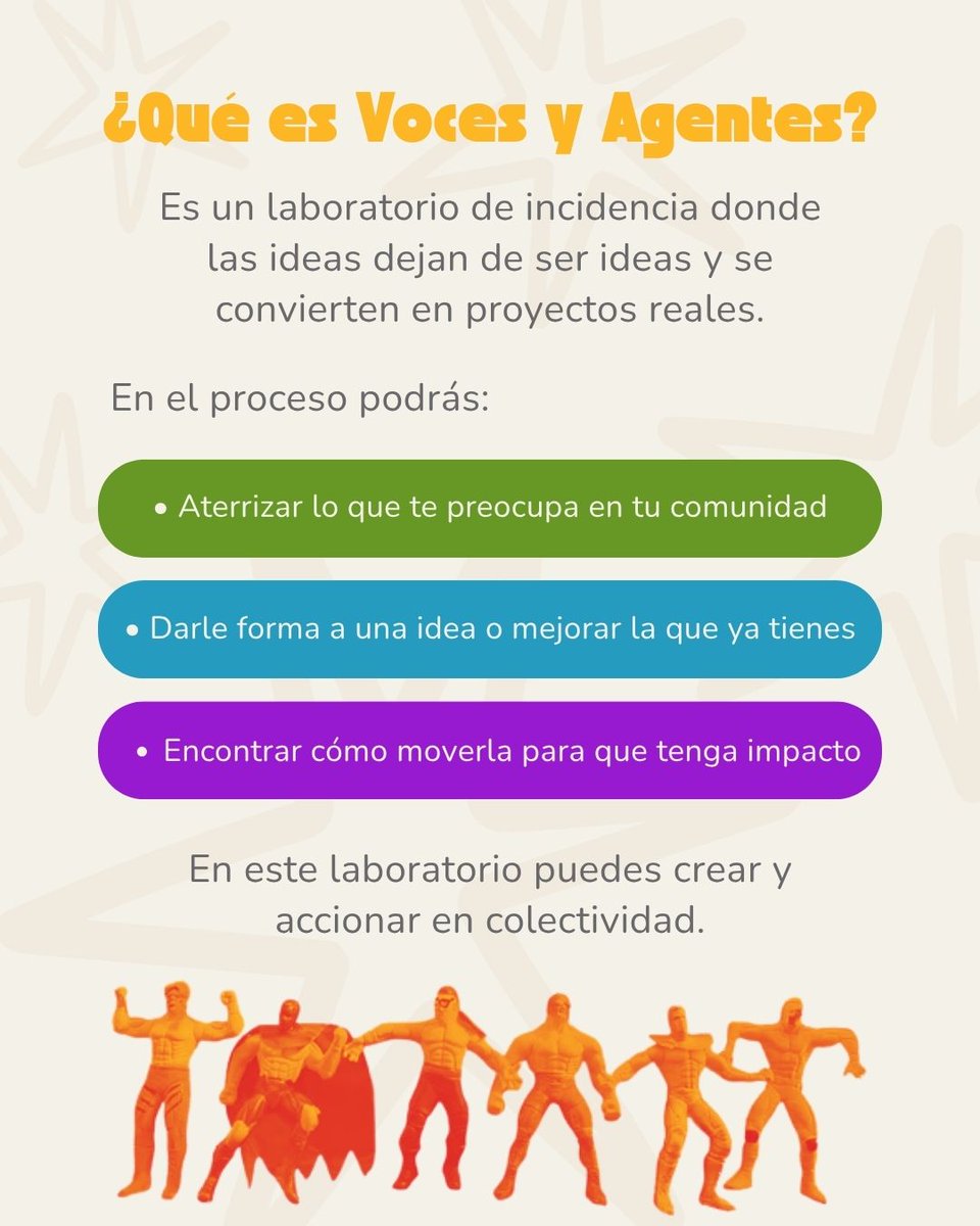 goynmx's tweet photo. ✅¿Tienes entre 18 y 29 años y vives en Iztapalapa, la alcaldía Cuauhtémoc o Ecatepec?
🗣En el GAJ sabemos que tienes mil ideas para mejorar tu comunidad y en Voces y Agentes (VyA) te damos las herramientas para que dejes de imaginar y empieces a incidir! 💥
Aquí no solo hablamos, ¡actuamos!
¿Qué ganas al sumarte?
🎓 Skill Up: Aprende sobre derechos laborales, política pública y storytelling. 💰 Capital Semilla: Acceso al Youth Innovation Fund (YIF) para financiar tu proyecto comunitario
🤝 Red Pro: Conecta con otros colectivos y líderes de tu zona.
🧠 Acompañamiento: No vas solo/a, tenemos mentorías y apoyo psicosocial para el equipo.
¡El cambio empieza en la calle! 📍 Inscríbete hoy mismo. El registro es GRATUITO. 🔗 Link en para aplicar. https://t.co/UXBazK5sRc
#VocesYAgentes #JuventudesOportunidad #IncidenciaJuvenil #Iztapalapa #Cuauhtémoc #Ecatepec #CambioSocial #BarrioResiste