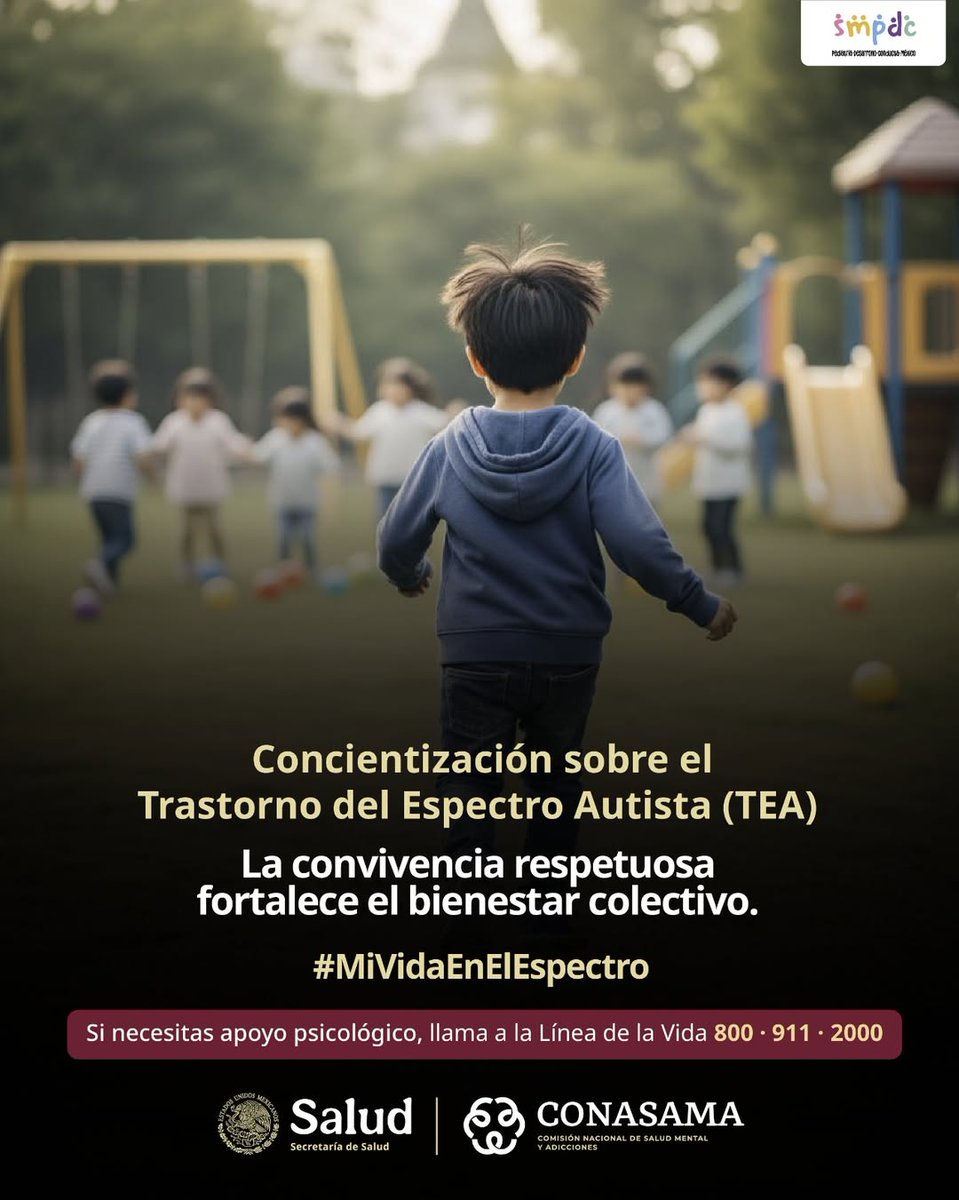 El autismo no es una enfermedad, es una condición del neurodesarrollo que forma parte de la diversidad humana. Comprenderlo es el primer paso para construir una sociedad más empática e incluyente.

#SSA #SPSBP #CONASAMA #SALUDMENTAL