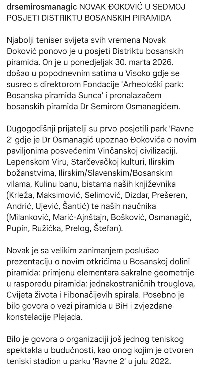 NovakFanClub's tweet image. Novak visited the Visoko Pyramids with Dr Semir in Bosnia 

#djokovic #bosnianpyramids