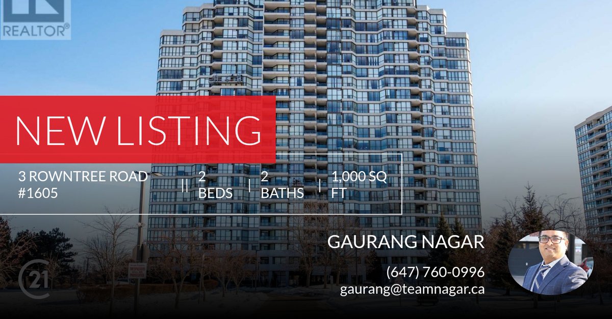 NagarRealtor's tweet photo. 📍 New Listing 📍 Take a look at this fantastic new property that just hit the market located at 3 Rowntree Road #1605 in Toronto (mount Olive-silverstone-jamesto. Reach out here or at (647) 760-0996 for more infor... https://t.co/DDPU4G8LXn https://t.co/8stbkDkjfo