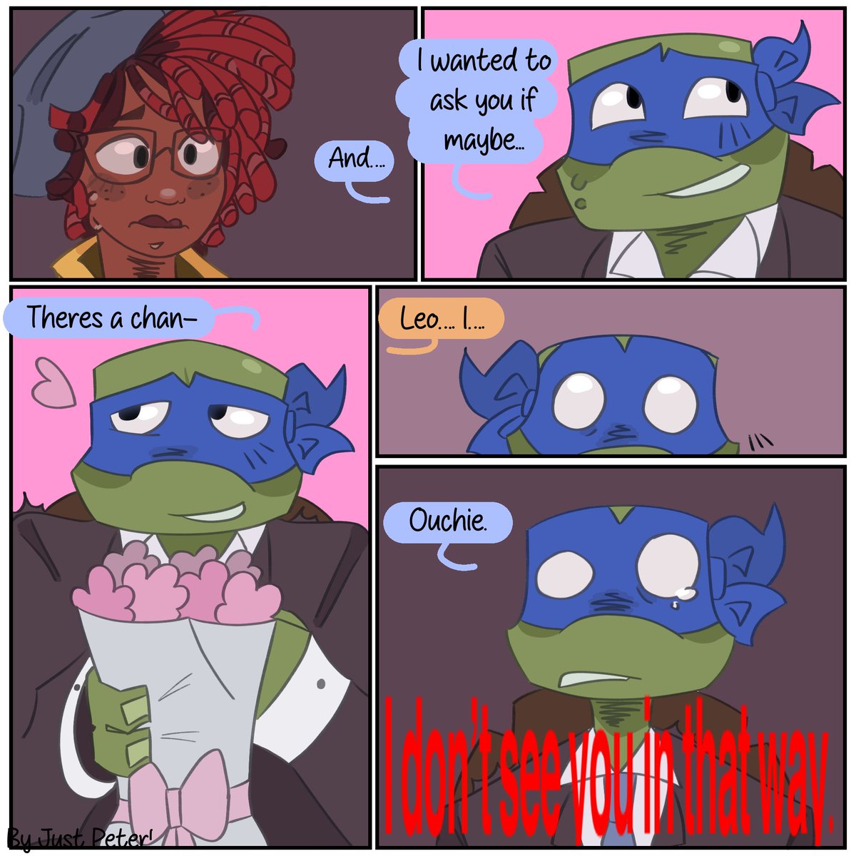 Delaware_cat's tweet photo. Tottmnt comic!! Leonardo x April?… https://t.co/31HawfKIhJ