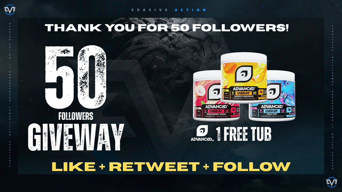 Want a free <a href="/ADVANCEDgg/">ADVANCED®</a> tub of energy? 
FREE ENTER TO WIN
-LIKE, RETWEET &amp; FOLLOWER
Winner chose 4/14/26

Stay focused! Next Giveaway @ 100 Followers!