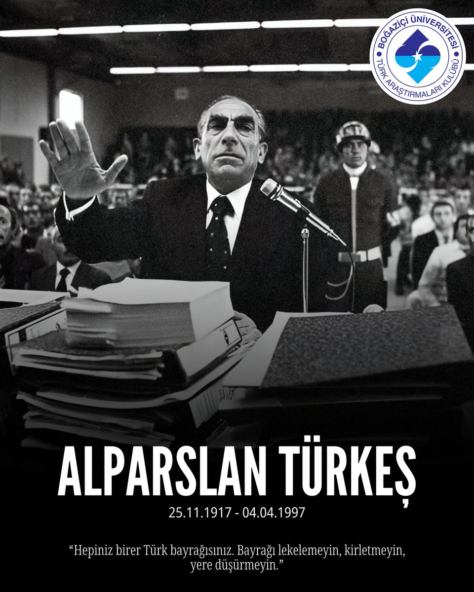 Siyasi ve askeri yaşamı boyunca Türk milletine eşsiz hizmetleri dokunmuş, Türk milliyetçiliği fikir sistemininin geniş halk kitlelerine yayılmasında üstün emekleri olan büyük dava adamı Başbuğ Alparslan Türkeş'i ölüm yıl dönümünde rahmet ve minnetle anıyoruz.