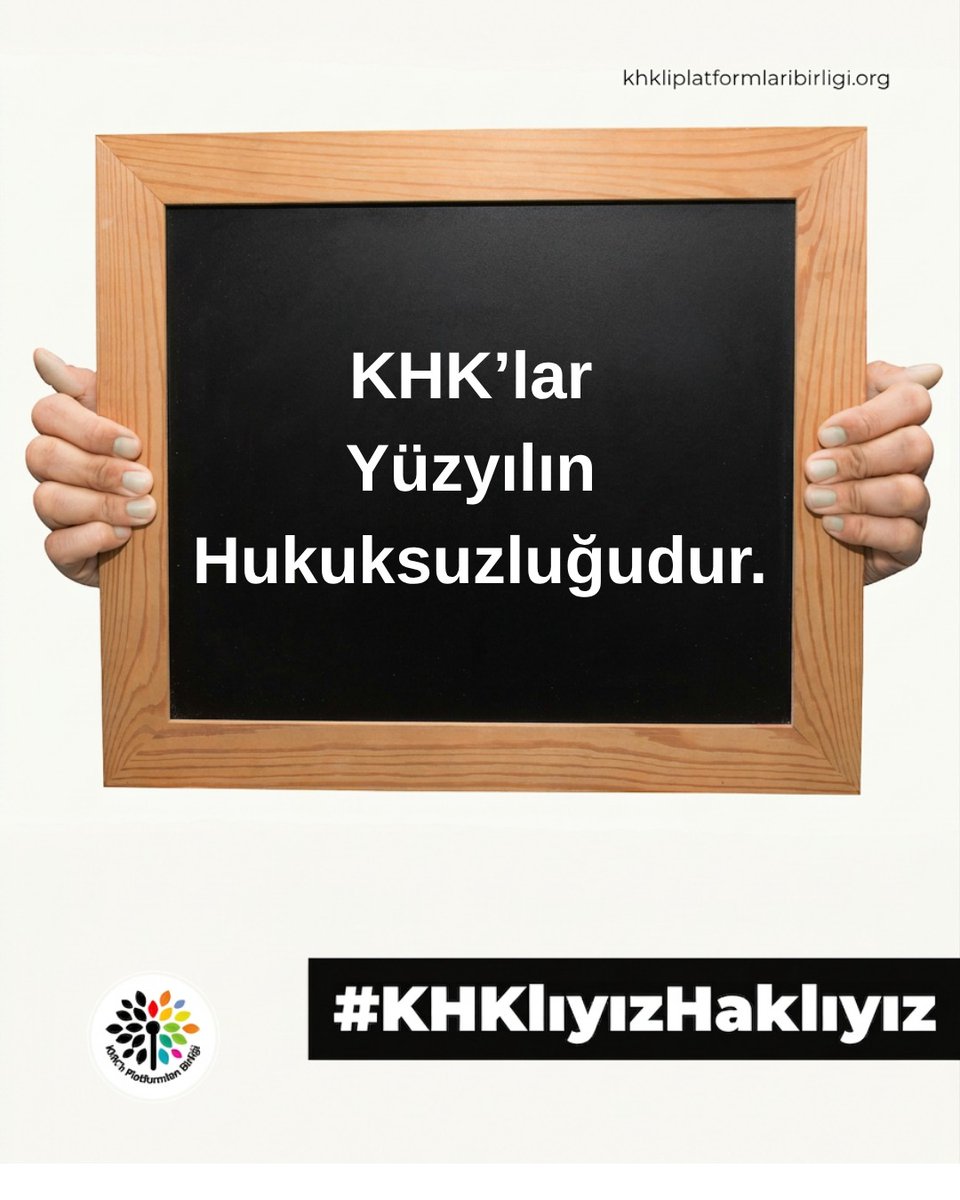 #KHKlıyızHaklıyız
Çünkü;
✔️İltisak ve irtibat diye sonradan ortaya atılan kavramlar hukuki değildir
✔️Yargı bağımsız değildir
✔️Suç ve Cezada Kanunilik ilkesi KHKlılarda yok sayıldı
✔️Siyaseten yapılan mülahazalar ve icrası ile toplumsal tecrite maruz kaldık#KHKlıyızHaklıyız