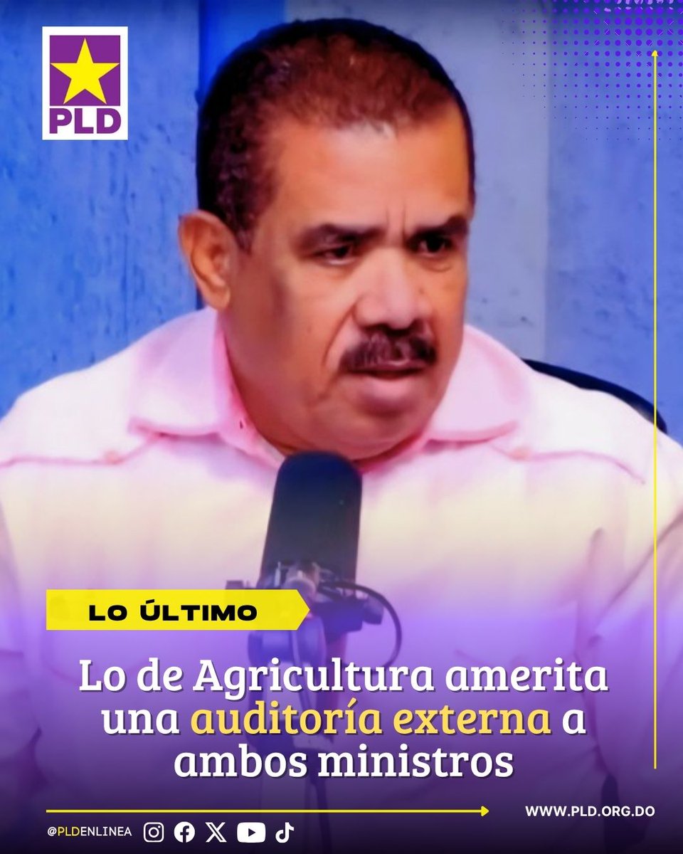 #LoÚltimoPLD | Sugerencia de una auditoría externa en el Ministerio de Agricultura para aclarar denuncias sobre supuestas irregularidades

AMPLIAR: vanguardiadelpueblo.do/2026/03/30/lo-…