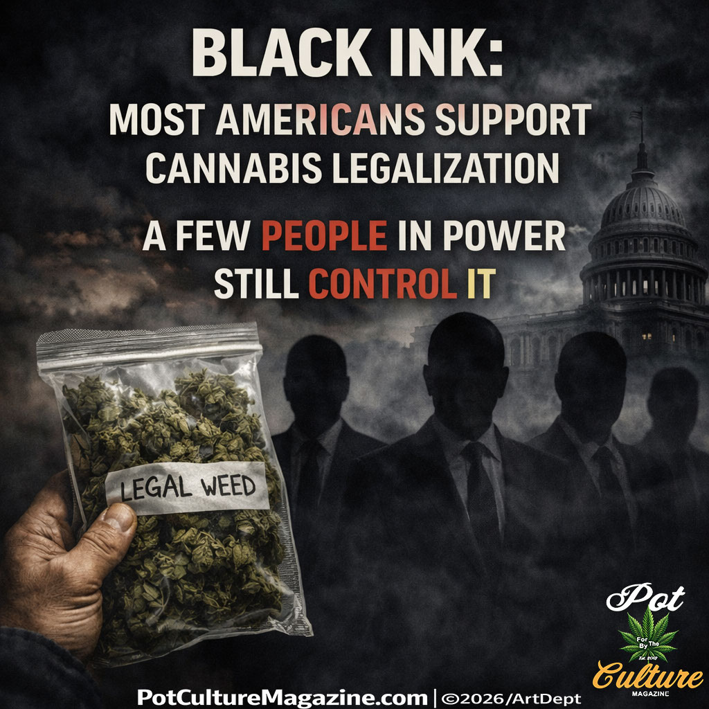 PotCultureMag's tweet image. BLACK INK: 

Most Americans support cannabis legalization

 A few people in power still control it

#PotCultureMagazine #Cannabis #Legalization #CannabisCulture #BlackInk #420Community