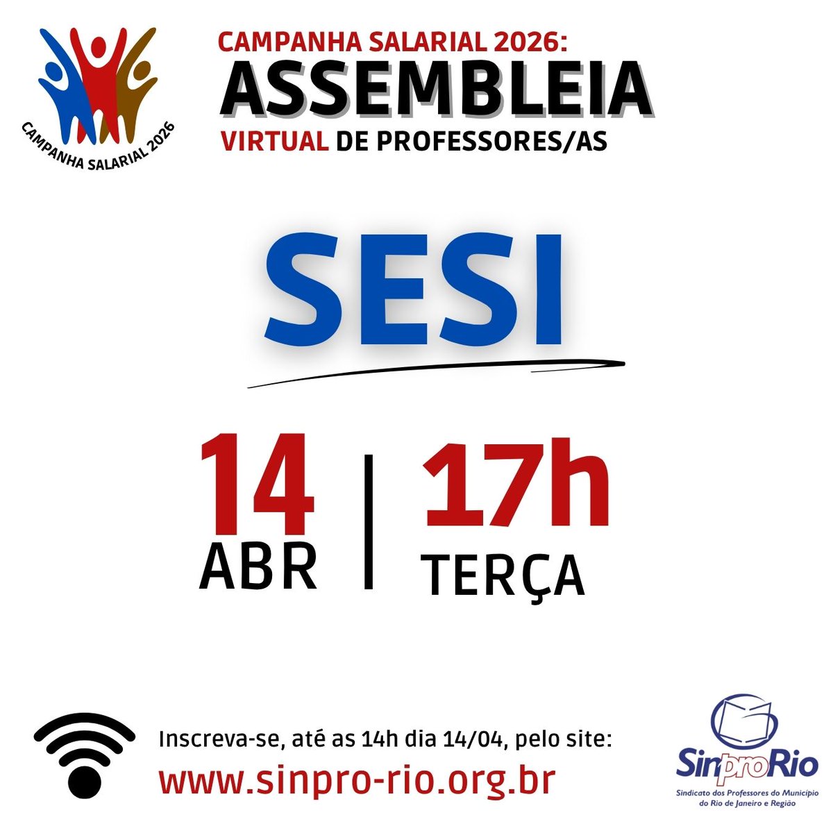 Atenção, professor/a do SESI! Leia o edital e inscreva-se aqui para participar da assembleia! Acesse: sinpro-rio.org.br/principal/camp…