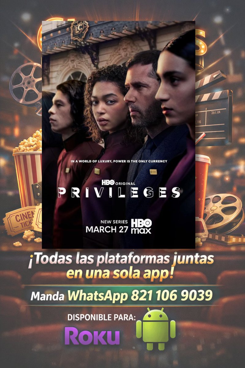 dmurillo92's tweet photo. "En el mundo de los ricos y poderosos, los privilegios se compran.
¿Hasta dónde llegarías por la posición social perfecta?
Descúbrelo en #Privilegios, la nueva serie original de #HBO. No te la pierdas en nuestras aplicaciones. (#SkySoccerPlus #SuperTV #thunder #rocker #StadioMax https://t.co/OR9vqVCsnm
