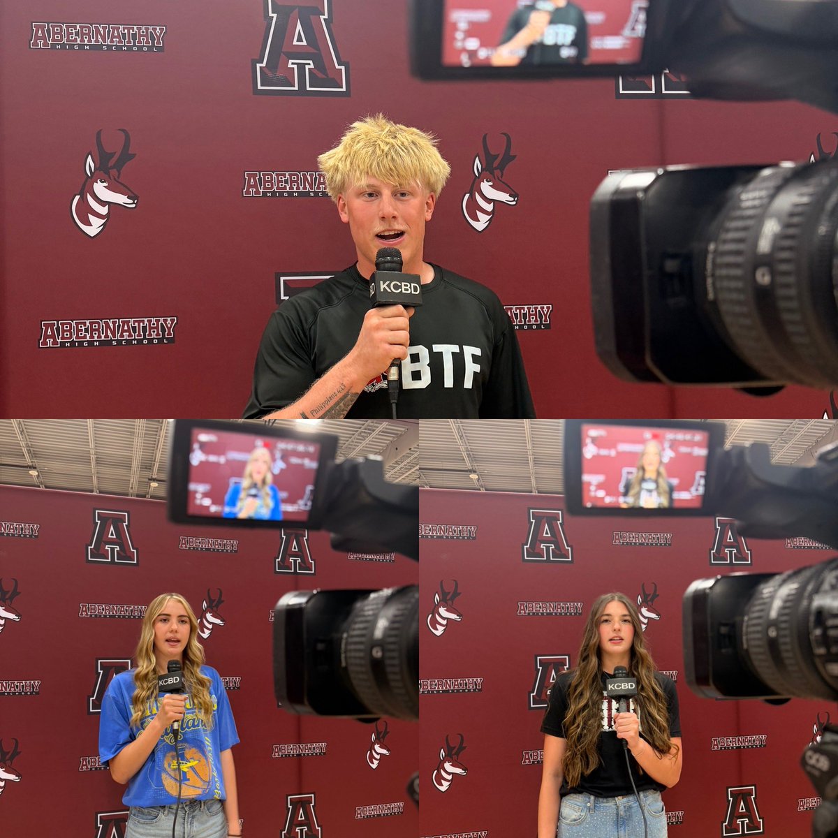 pchristy11's tweet photo. Awesome athletes in Abernathy signed to play at the next level

Emme Easterwood signed to play basketball at Wayland Baptist University

Lacy Bloskas signed for Track &amp; Field at West Texas A&amp;M University! 

Ryan Hillis signed to play football at Friends University!

Congrats! https://t.co/IiwJMolY9k