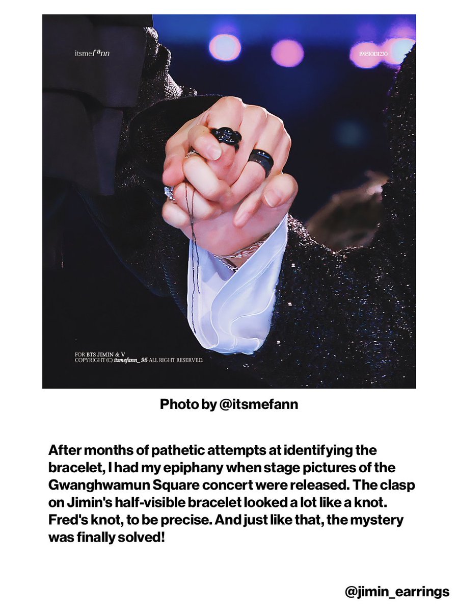 Jimin_Earrings's tweet photo. BTS: The Return documentary [260327]

It's taken me months to identify the Fred Chance Infinie bracelet that Jimin has been wearing since November 2025, but now that the mystery has been dispelled, here are some details about it ✨

#JIMIN #박지민 #지민 #JiminJewelryBox https://t.co/EZferM1JH9