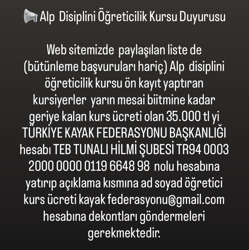 Türkiye Kayak Federasyonu tweet media