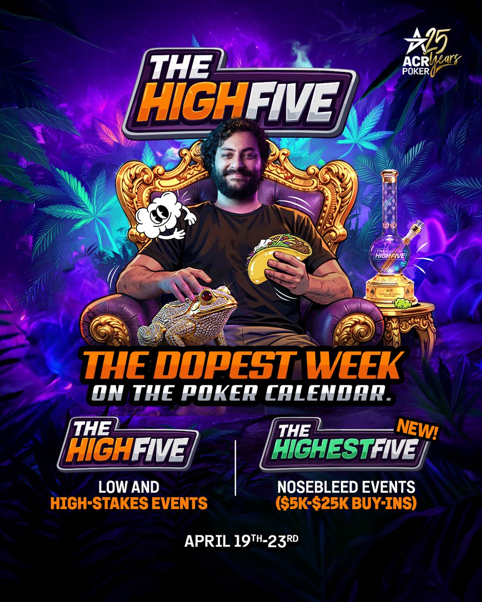 Próximamente series HighFive!🔥

⏰SORTEO $22 TKT! 
1⃣Seguir
<a href="/AcrPokerLatam/">ACR Poker Latam</a>
<a href="/ACR_POKER/">ACR Poker</a>
<a href="/ProgressiveDre1/">ProgressiveDreamer</a>
2⃣ Dejá tu MG❤️
3⃣ Comentá tu nick de ACR
Además en Abril vuelve el Venom Vault!! 🤑😎