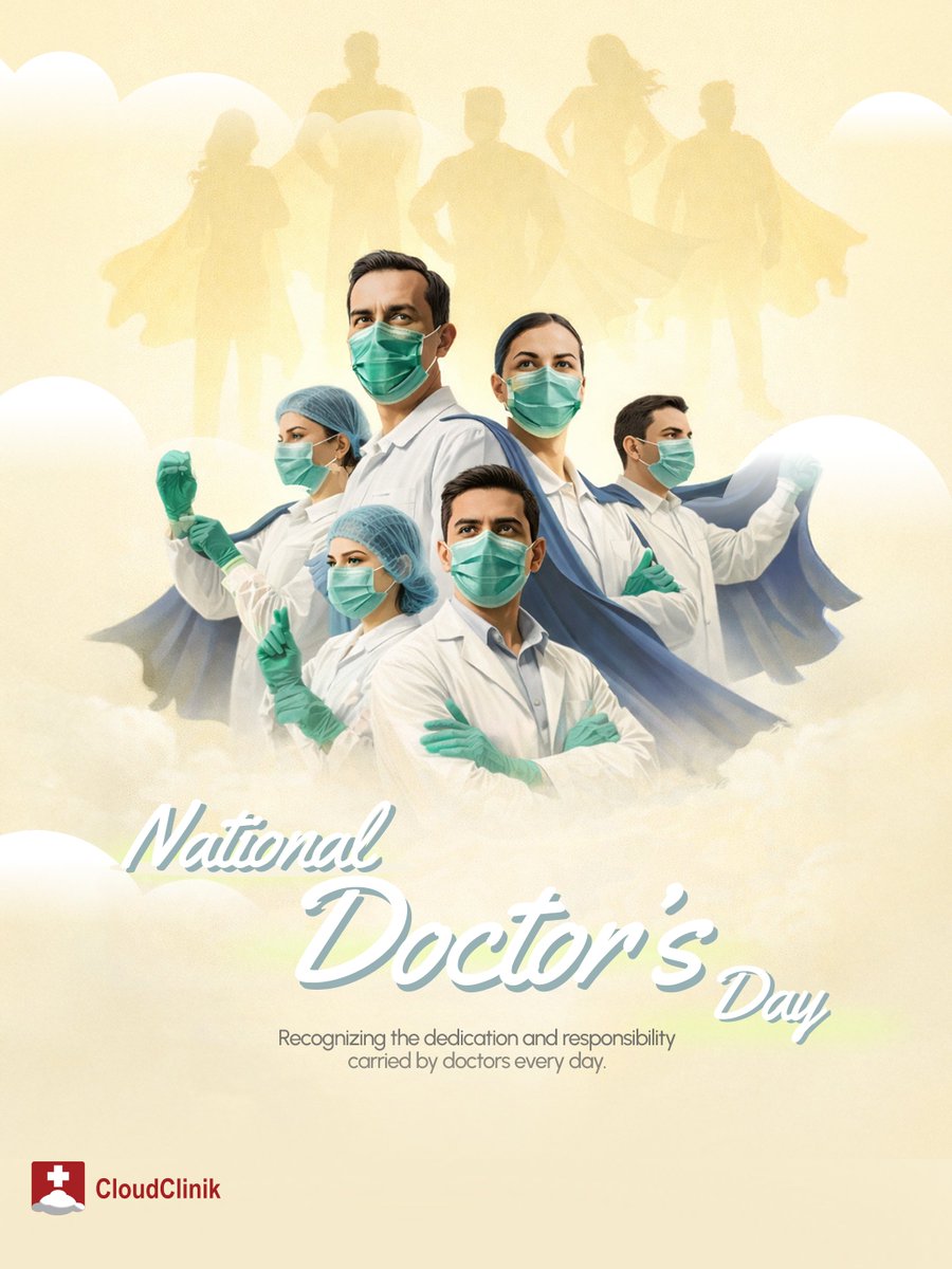 CloudClinik's tweet photo. Every consultation carries responsibility.

On National Doctors Day, we recognize the doctors who make informed decisions daily, manage complex cases, and dedicate themselves to patient care, often under significant pressure.

Thank you for your services!

#NationalDoctorsDay https://t.co/Z1F7NcG5hV