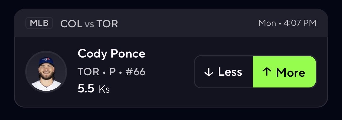 FlexPickz's tweet photo. MLB POD 3/30

Cody Ponce O 5.5 Ks

Good Luck to everyone tailing!!!

#mlb #prizepicks #Gambling𝕏 https://t.co/k2xkRx471c