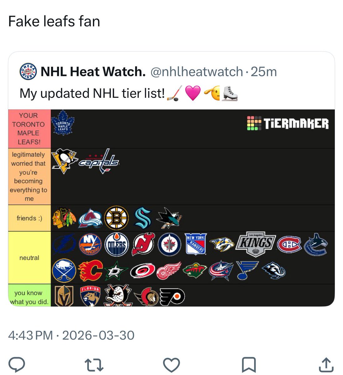 NHL Heat Watch. tweet media