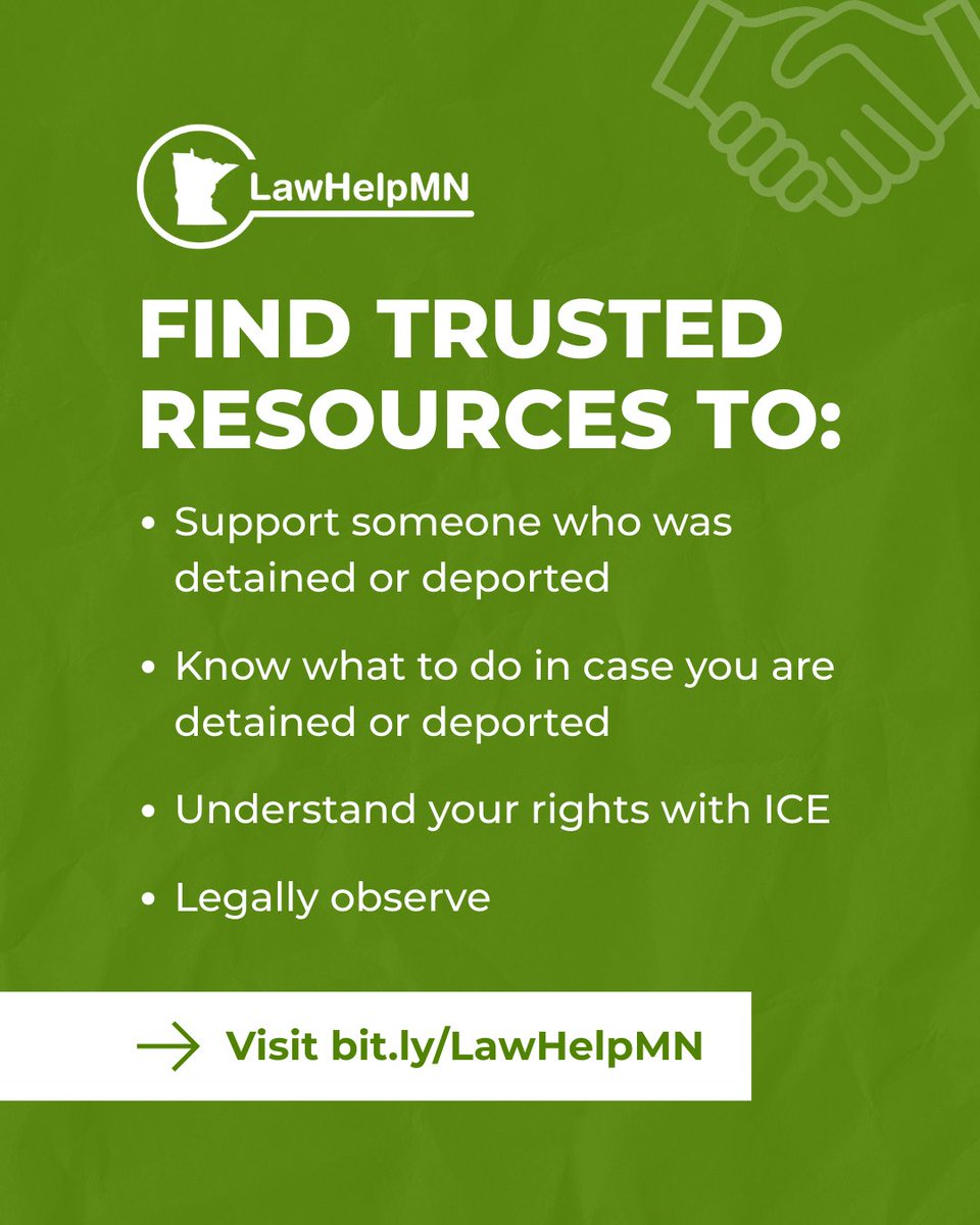 LawHelpMN's tweet photo. Legal services should be accessible to all Minnesotans.

That’s why LawHelpMN provides trusted information and legal support in one centralized place.

Find the tools you need to protect your rights and support your neighbors ⬇️ https://t.co/VdgewRX18c https://t.co/g1Rhde26pn