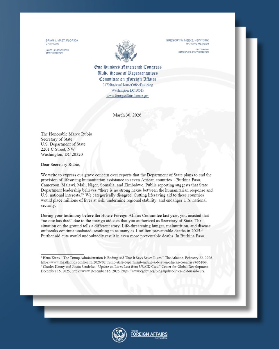 House Foreign Affairs Committee Dems tweet media