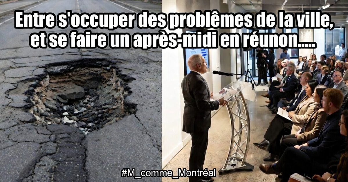 Des dizaines de conseillers d'arrondissements, des représentants d'organismes subventionnés, des fonctionnaires... Pour regarder une présentation et se faire une petite journée relax. Pendant ce temps, les problèmes s'accumulent à #Montréal. #polmtl #M_comme_Montréal 😤 #honteux