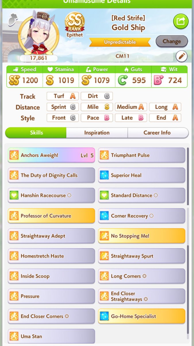 umabluni's tweet photo. i havent been this unsatisfied w/ my team since cm2

wanted to run my 3 fav tss winners, but wasnt able to do many runs. missed long s on every good run, and only spe has it. goldship got early fast learner so im ok w/ it. rice is more questionable but oshi is oshi so we ball🤠 https://t.co/9Jwo0HGxaA