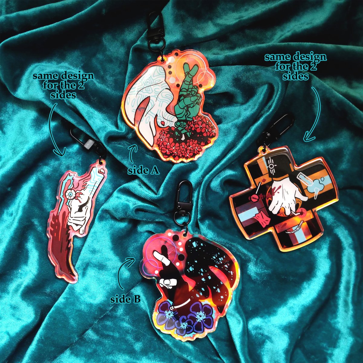 guacatos's tweet photo. Hey #trigun fans ! 🤞
My vash, knives and wolfwood charms / keychains are avaiable on my shop until april 14th, 11 PM (UTC+01:00) and while stocks last !
Link to order in my bio and in the post down bellow ⬇️
#stampede #stargaze #tristamp #trigaze https://t.co/umZD4ieNyn