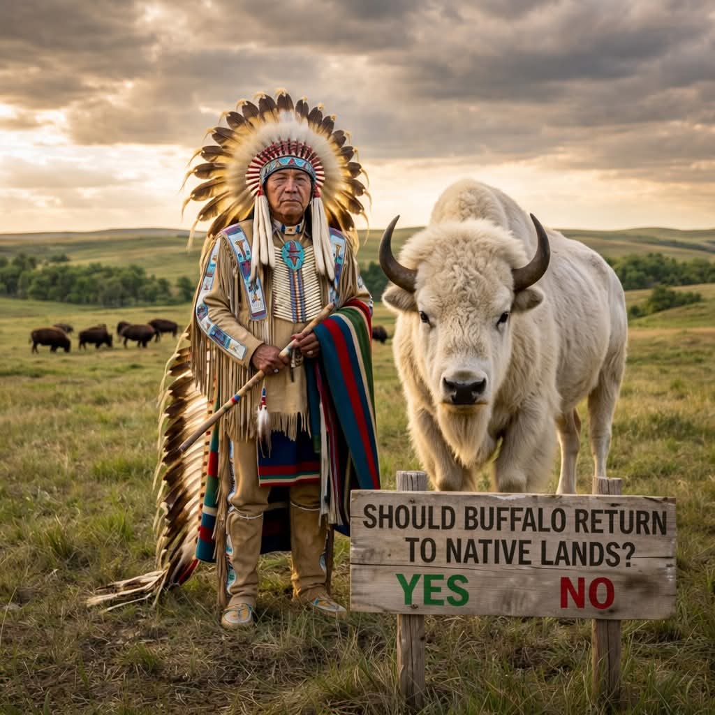 native_history_'s tweet image. History is not just written in books—it lives in the land and the animals around us. 🌾🦬
Bringing buffalo back to their native lands is not only about protecting nature, it’s about restoring balance and respect for a deep connection.

#nativeamericans #indigenouspride