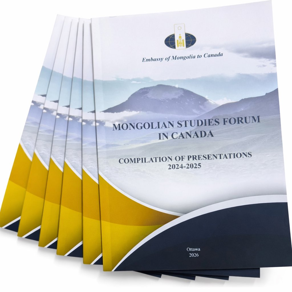 MongoliaCanada's tweet photo. 📚 Compilation of presentations from Mongolian Studies Forums #MSForum in Canada 2024-2025 published featuring research and presentations on Mongolian history, culture, archaeology &amp; more, plus insights on foreign policy and 🇲🇳🇨🇦 relations. https://t.co/bUMUK09RRa https://t.co/eBajEDGRsB