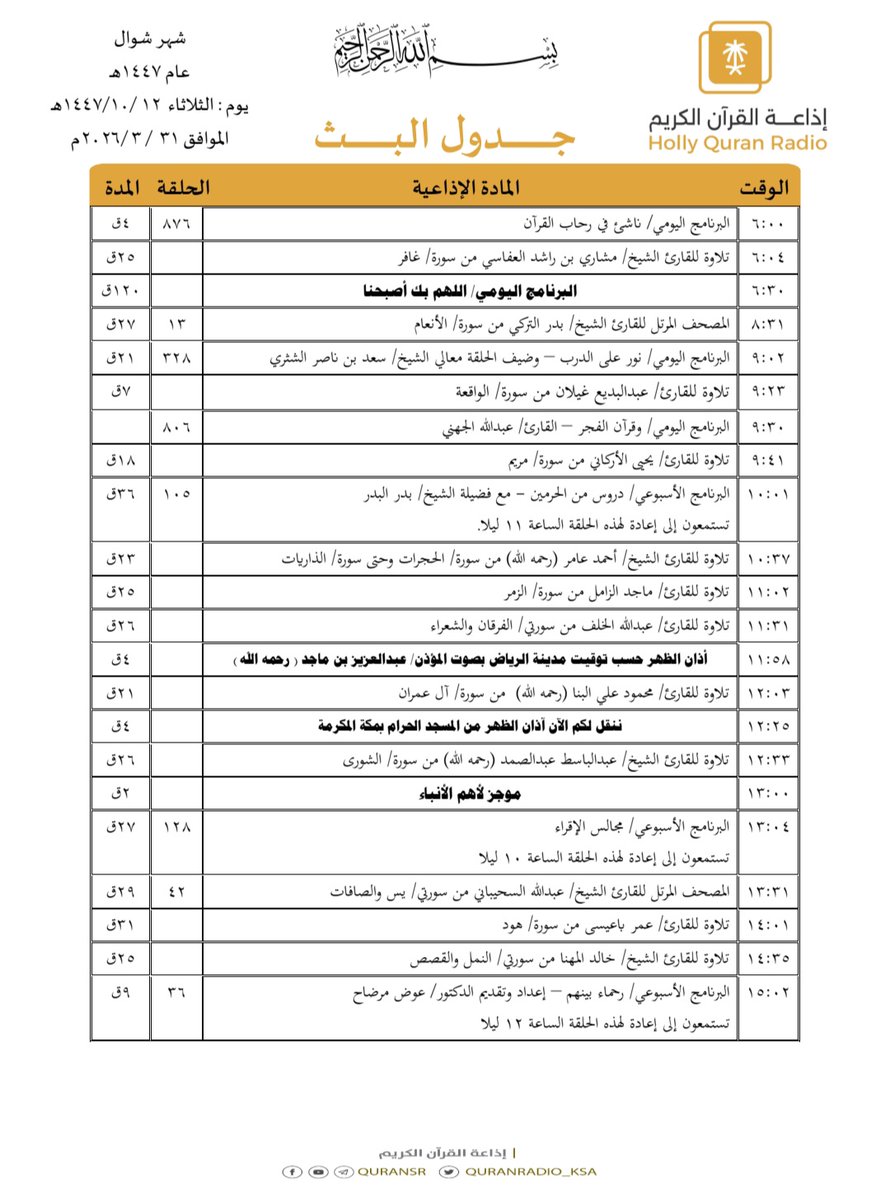 إذاعة القرآن الكريم tweet media