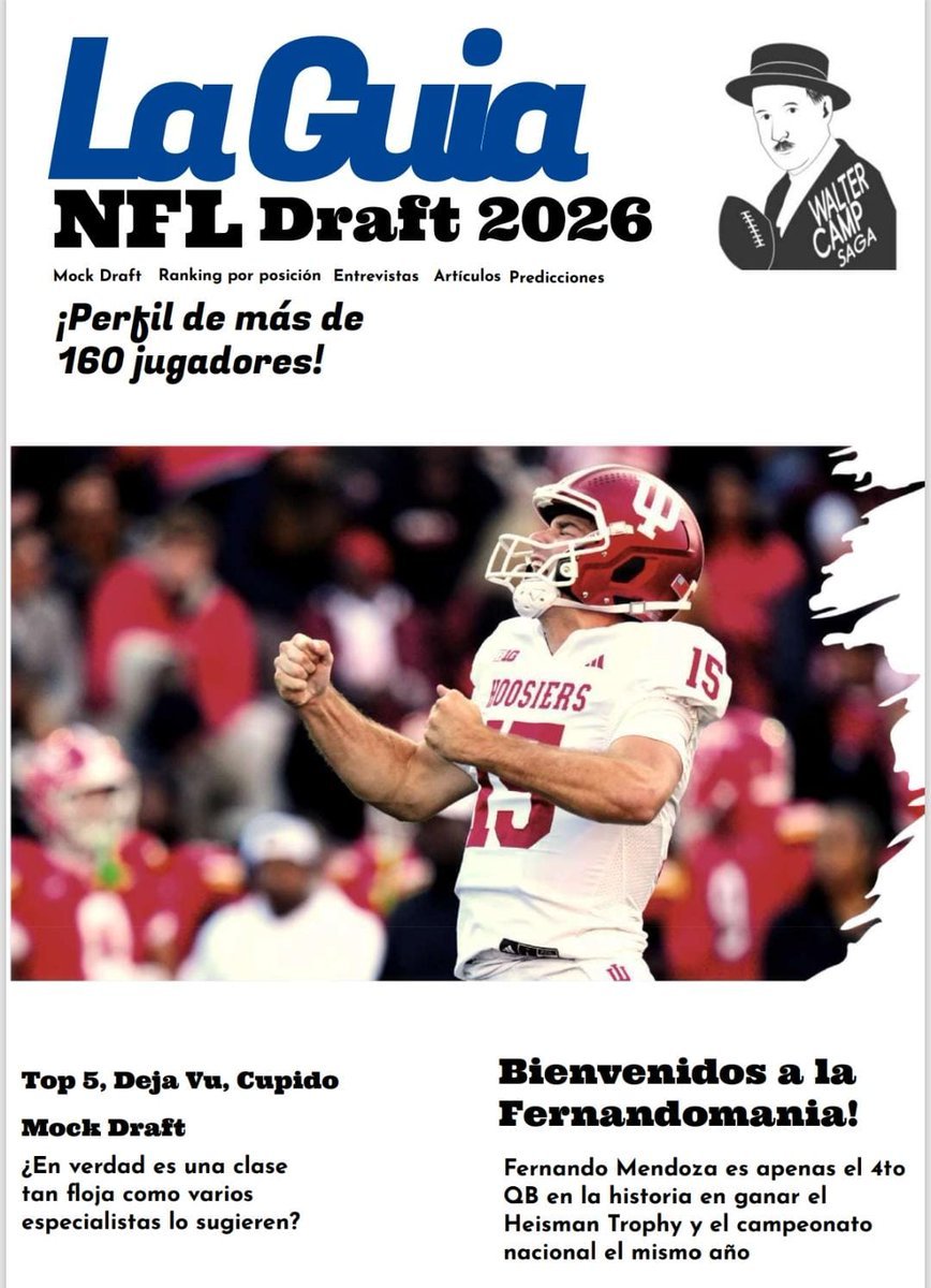 LaGuiaDelDraft's tweet photo. La GRAN GUÍA del NFL Draft 2026 ha llegado!
✔️MOCK DE EXPERTOS
✔️ANÁLISIS DE MÁS DE 160 PROSPECTOS
Realiza tu donativo de $150 (MXN) o $8.5 USD en el enlace https://t.co/v1bILa0BeG y revisa las instrucciones para ganarte un jersey oficial de De'Von Achane https://t.co/VBdOeTnwti