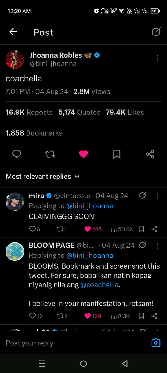 isipin mo lahat ng naniwala sayo master jho sa mga manifest mo..ito na sya,alam kng masya ka,pero mas masaya kami bilang nkasuport sa inyong walo...coachella on the way...salamat sa buhay nyo..walo ng blooms.