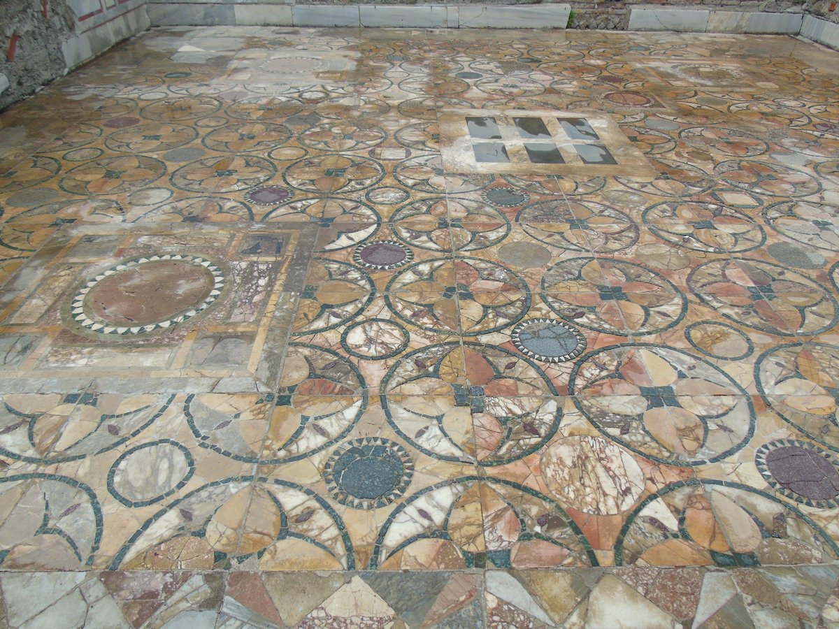 DrJEBall's tweet image. A beautiful ancient floor in the #Roman city of Ostia Antica (Italy)
