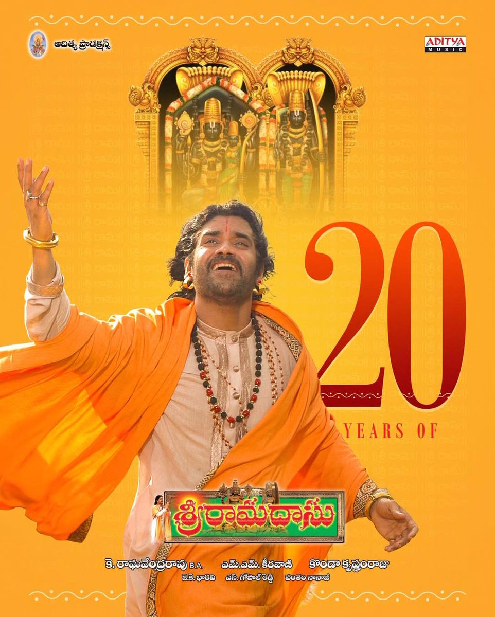 prasu0707's tweet photo. కింగ్ నాగార్జున నటించిన మరో అద్భుత దృశ్య కావ్యం...
#20YearsForSriRamadasu
ఈ శ్రీ రామదాసు కి ప్రేక్షకులందరు ప్రేమతో దాసోహం అన్నారు.. 🥰
#Nagarjuna
@iamnagarjuna https://t.co/UF7BRw6bWG