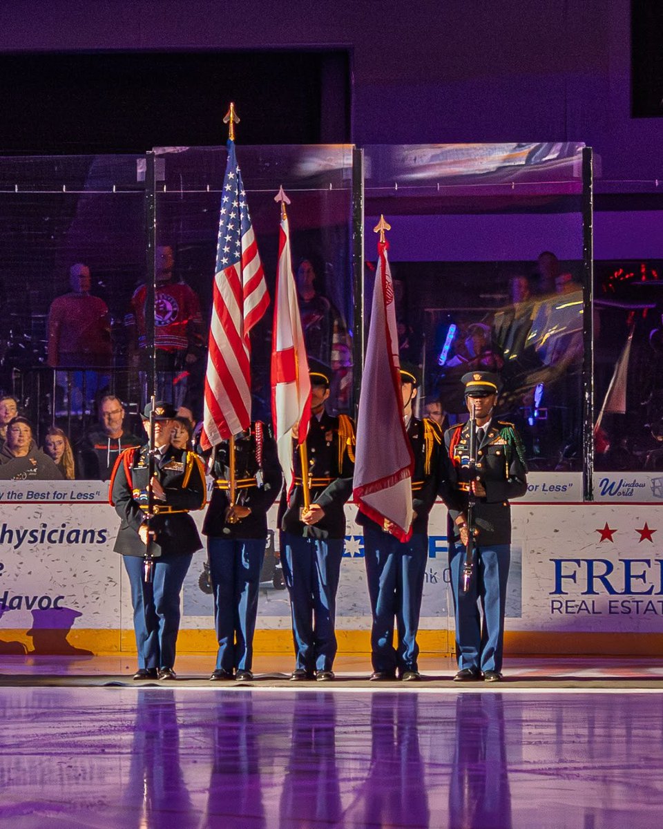 HuntsvilleHavoc's tweet photo. Lucky to play for those who have done so much for us and our country. 🪖 https://t.co/uLMBFNw0De