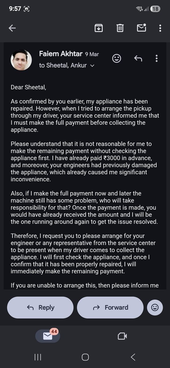 MalikFame's tweet photo. Guys, I would strongly advise against purchasing any @whirlpool_india products. Their after-sales service is extremely poor. Even worse, the staff at their service centers behave very unprofessionally—upon raising a complaint, they may even use abusive language. https://t.co/Nvm2aqK4G3