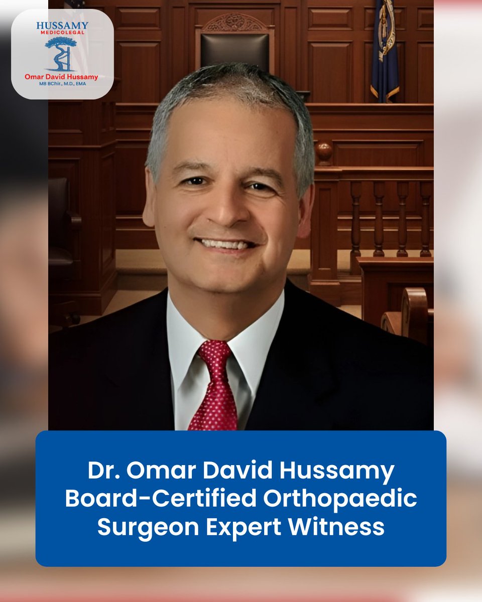hussamy37620's tweet image. Dr. Hussamy has served as an expert medical witness in numerous cases

across jurisdictions throughout the United States.
👉 hussamyortho.com

#ExpertWitnessServices #OrthopedicExpert #TrialLaw