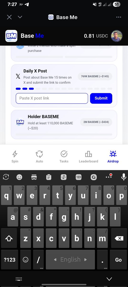 Alomgir177's tweet photo. Keeping my bags full! Just joined the Base Me holder club. 💰
#BaseMe #Crypto #Airdrop #Web3 #Blockchain #PassiveIncome https://t.co/Po3bX1jxAm
