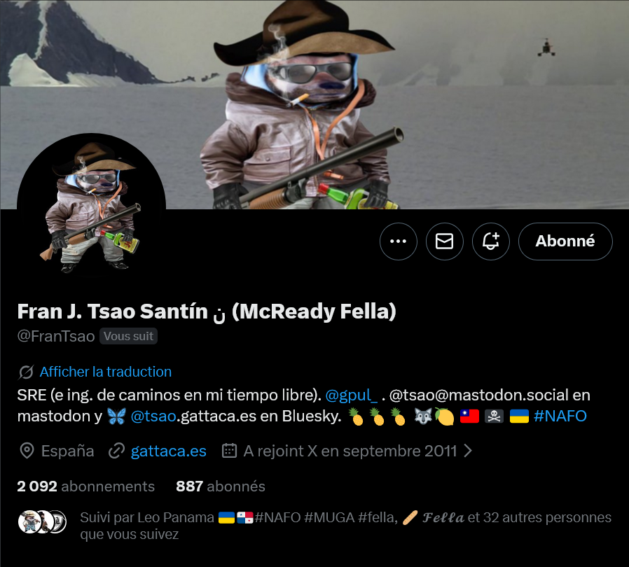 Fellas, can we boost <a href="/FranTsao/">Fran J. Tsao Santín ن (McReady Fella)</a>? 

Thank you 🫡💙💛

#WeAreNAFO
#NAFOExpansionIsNonNegotiable