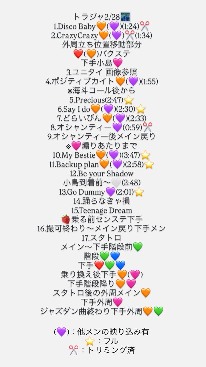 mchurun's tweet photo. 🐯🐍🎥　🅾️坂 🏯ホ  3/28 🌃🌙

❤️💚🩷💛🤍💙🧡

🐿️ト 【ALT必読】

🐚🐦希望の肩DⓂ️まで https://t.co/l3jsGIGLBE