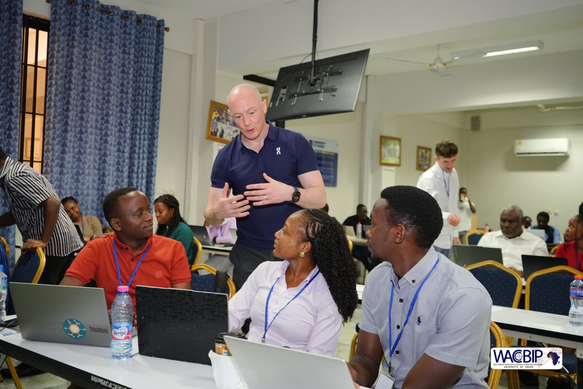 WACCBIP_UG's tweet photo. Viral Sequencing and Bioinformatics Workshop Day 4!
For today’s activity, participants are focusing on the bioinformatics aspect of their sequencing work, exploring how raw data is transformed into meaningful insights. They are working through quality control, building consensus sequences, and performing sequence alignment and phylogenetic analyses, with emphasis on interpreting the trees to draw informed conclusions.

#ViralSequencing #Bioinformatics #NextGenerationSequencing
