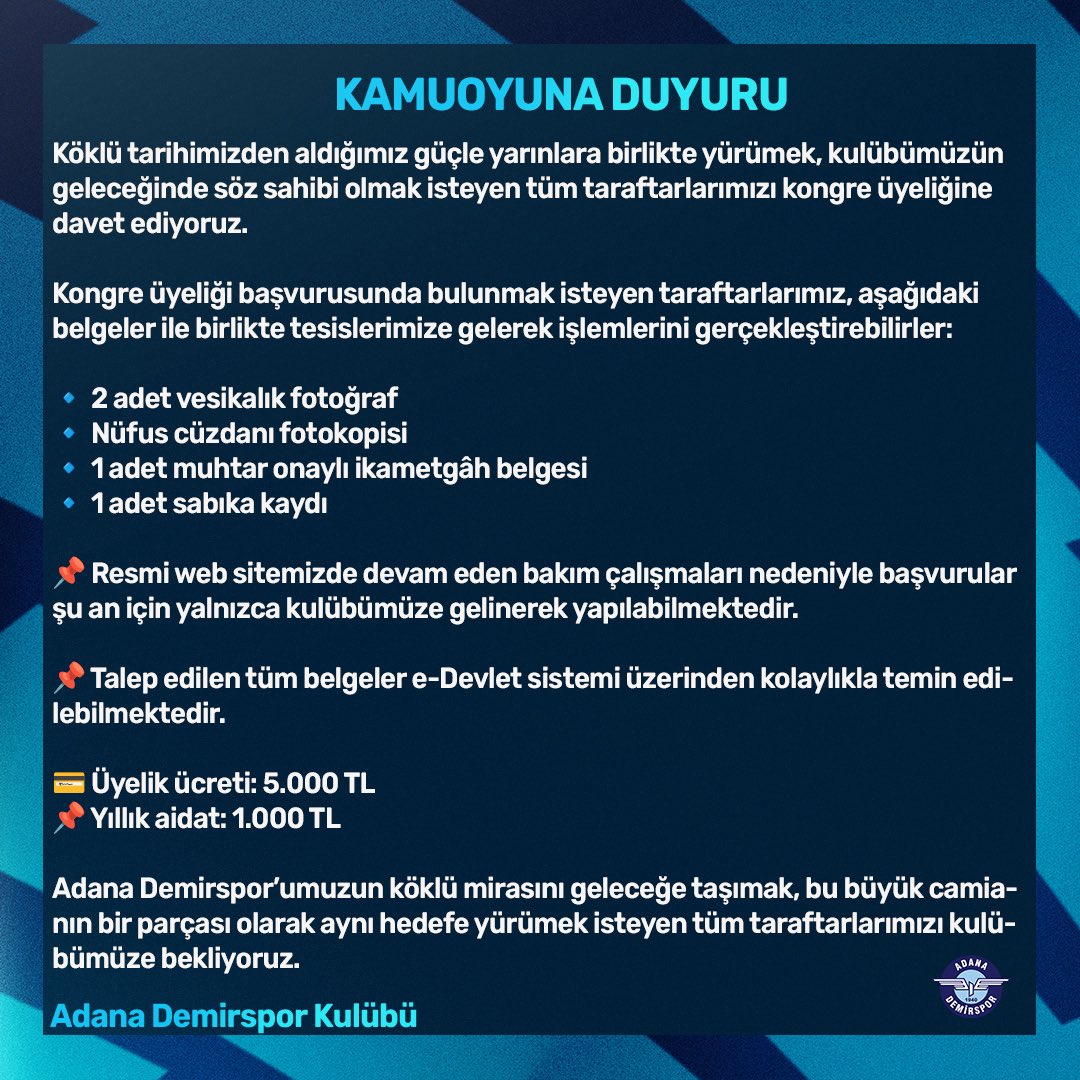 🔵 Kamuoyuna Duyuru